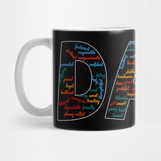 Happy Fathers Day Describing Words Of Dad Mug